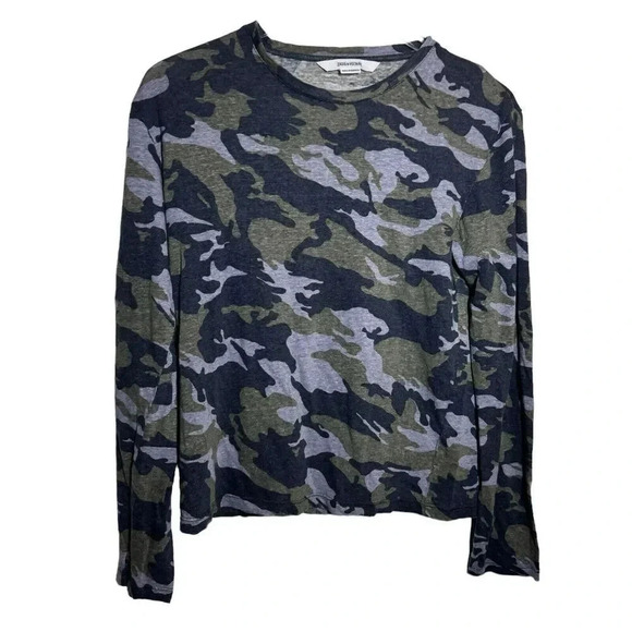 Zadig & Voltaire mens hector Camo Linen T Shirt Long Sleeve size small - Picture 2 of 6